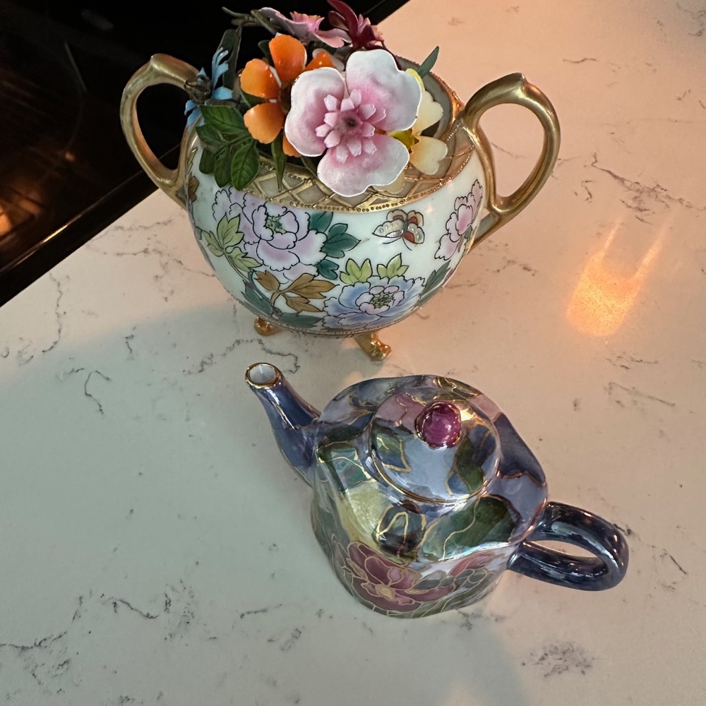 Margie Razar Hand Painted Nippon Teacup Set